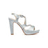 Sandali gioiello color argento con tacco rivestito Lora Ferres, Donna, SKU w042000146, Immagine 0